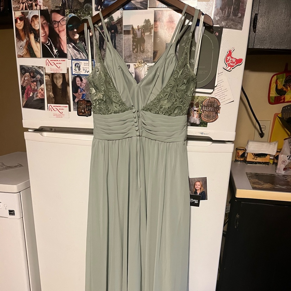 Kennedy blue bridesmaid dress Sage green
